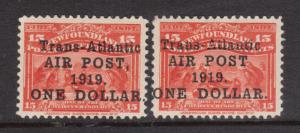 Newfoundland #C2 #C2a VF Mint Duo