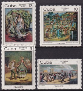 Sc# 1564 / 1567 Cuba 1970 Afro Cuban Paintings complete set MNH CV: $4.00