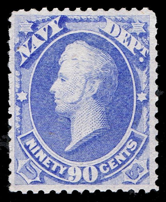 GENUINE SCOTT #O45 MINT OG LH 1873 90¢ NAVY OFFICIAL SCV $1050 - ESTATE CLOSEOUT