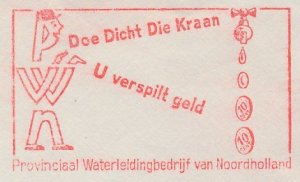 Meter cover Netherlands 1963 Close the tap - You are wasting money - Bloemendaal