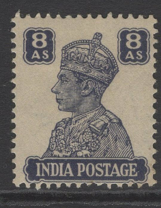 INDIA SG275 1941 8a SLATE-VIOLET MTD MINT