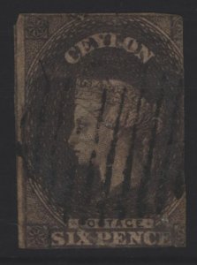 Ceylon Sc#7 Used - tiny tear bottom right