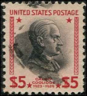 USA SC# 834 Cal Coolidge $5.00 Used