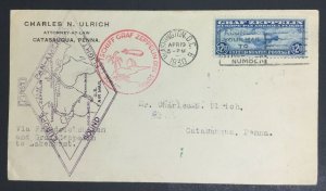 MOMEN: US STAMPS #C15 USED APRIL 19 1930 GRAF ZEPPELIN FDC COVER XF