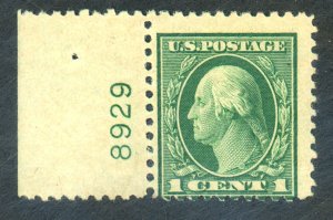 U.S. #498 MINT PL# SINGLE OG LH