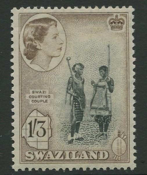 Swaziland - Scott 62 - QEII Definitive - 1956 - MVLH - Single 1/3p Stamp