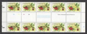 A1190 1985 St. Vincent Flowers ! Gutter Rare Right Stamps Without Overprint Mnh