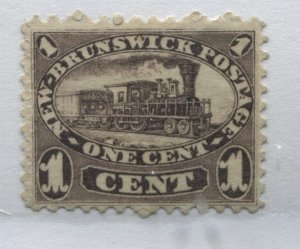 New Brunswick QV 1860 1 cent brown violet mint no gum