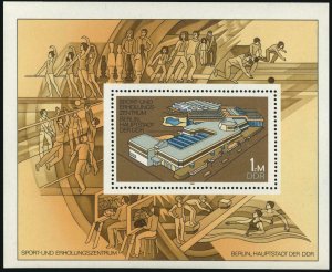 Germany-GDR 2177,MNH.Mi 2600 Bl.64. Sport and Recreation Center,Berlin,1981.