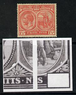 St Kitts-Nevis 1921-29 KG5 Script CA Columbus 1.5d red si...