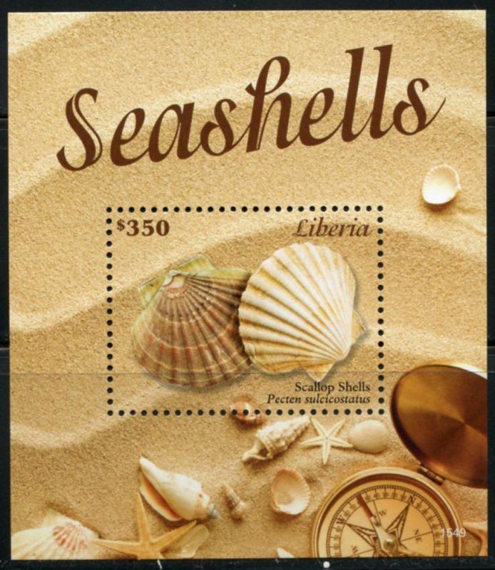 LIBERIA 2016 SEASHELLS   SOUVENIR  SHEET MINT NH