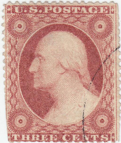 Scott # 26 - 3c Dull Red - Washington- Used - SCV - $9.00