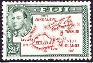 FIJI 1948 KGVI 2½d Brown & Green Die II Perf 12 SG256c FU