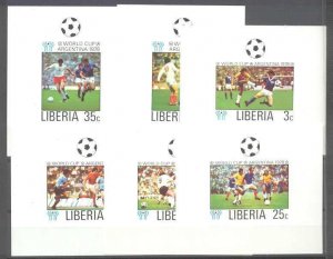 Liberia 807-12/ 6 MNH s/s Football-78