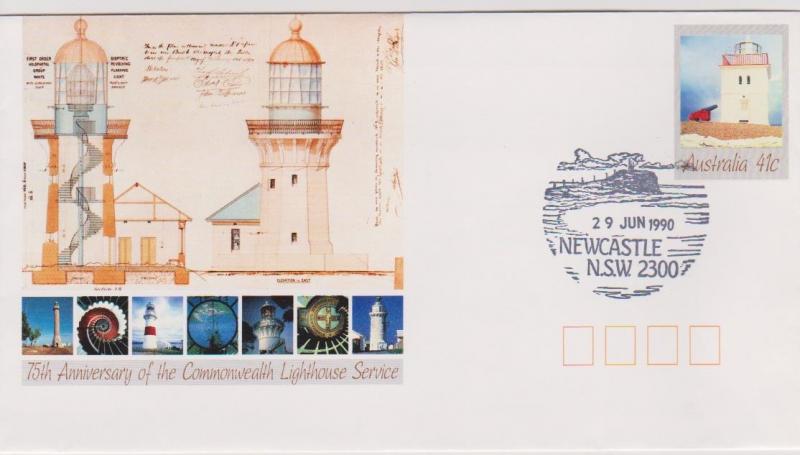 Australia 1990 Prestamped Envelope Lighthouses First Day Cover