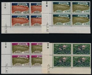 Monaco 507-9, C61 BL Blocks MNH EUROPA, Wheat Fields, Map