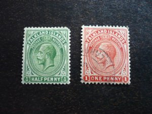 Stamps - Falkland Islands - Scott# 30-31-Mint Hinged & Used Part Set of 2 Stamps