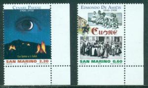 SAN MARINO 2009 WRITERS SET, SCOTT #'S 1766-1767, MINT, OG, NH, GREAT PRICE!