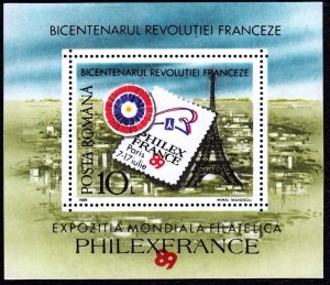 Romania 1989 French Revolution Bicentenary Mint MNH Miniature Sheet SC 3593