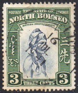 North Borneo 1939 3c Native used