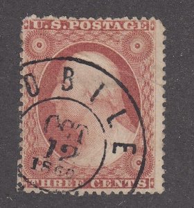 United States #26A Used, Mobile, AL - OCT 12, 1860