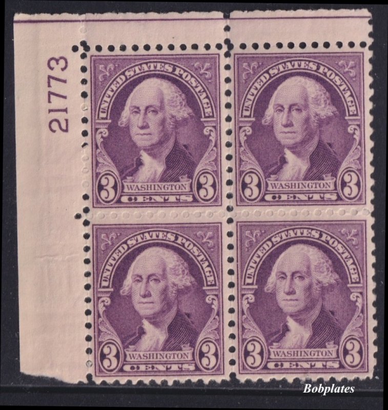 BOBPLATES US #720 Washington Upper Left Plate Block 21773 VF LH DCV=$12