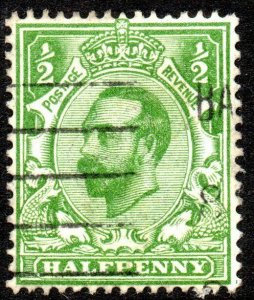 1911 Sg 321 N1/2 ½d pale green (T1, Crown, Die A) with Machine Cancel Fine Used