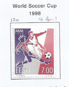 ESTONIA - 1998 - World Soccer Cup - Perf Single Stamp -Mint Lightly Hinged