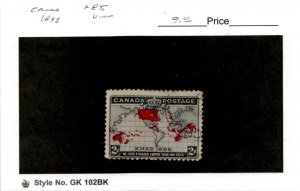 Canada, Postage Stamp, #85 Used, 1898 Christmas Map (AL)