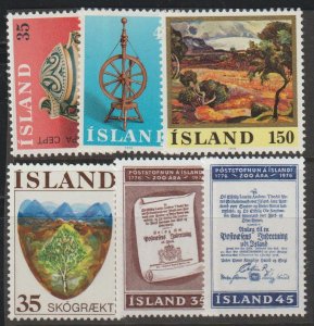 Iceland SC 488,489, 490-1, 493-4 Mint Never Hinged