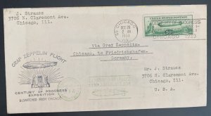 1933 USA LZ 127 Graf Zeppelin cover Century Of Progress Exhibition Cachet #C18