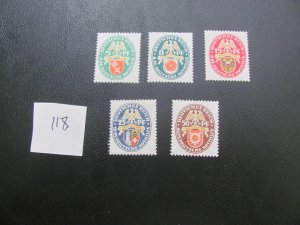 GERMANY 1929  MNH  SC B28-32 ARMS   SET XF 240 EUROS (118)