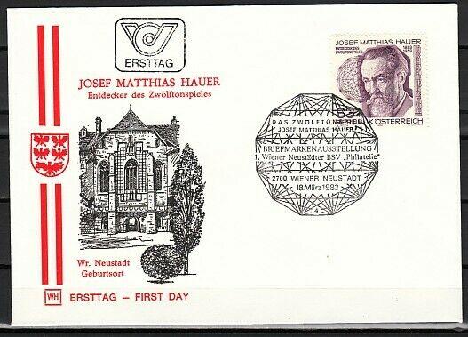 Austria, Scott cat. 1235. Composer J. Hauer. First day cover. ^