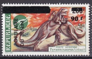 BENIN 1985 414 90F TYRANNOSAURUS PREHISTORIC DINOSAURS OVERPRINT OVERLOAD MNH-