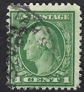 United States #498 1¢ George Washington (1917-19). Green. Perf. 11. VG. Used.