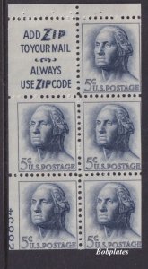 BOBPLATES #1213c Washington Booklet Slogan 3 Lower Left 28854 55% MNH DCV=$60
