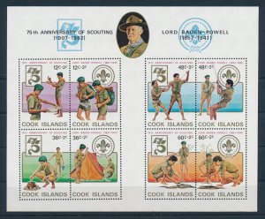 [114571] Cook Islands 1983 Scouting Jamboree 75th Birthday Powell Sheet MNH