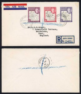 FID 1d and 2d Thick Map and 1/- thin Registered Cover from South Georgia