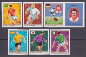 1970 Ajman 525-530b+Tab 1970 FIFA World Cup in Mexico 8,00 €