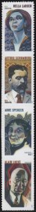 USA Sc. 5474a (55c) Harlem Renaissance 2020 MNH V strip of 4