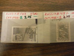 WPPhil Russia Stamps 18 Stamp Accumulation Mostly Used Singles some Mint Singles