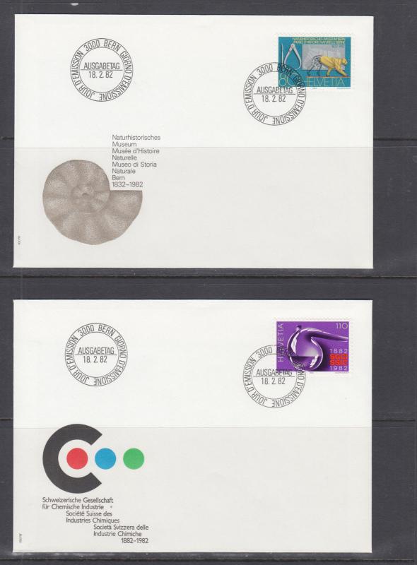 Switzerland Mi 1214/1241, 1982 issues, 6 complete sets of singles on 18 FDCs