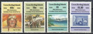 Cocos Islands Stamp 203-206  - Indian Ocean Air route