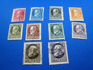 GERMANY-BAVARIA  -  SCOTT #99 & 102-110  -  USED    (wwg1)