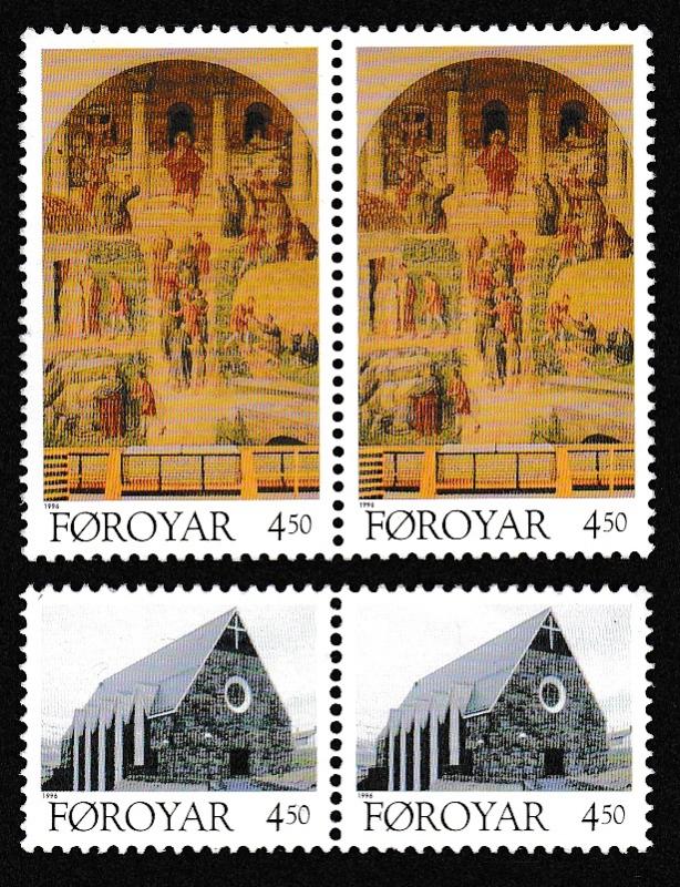 Faroe Is. Christmas issue 1996 2v in pairs SG#318-319 SC#310-311