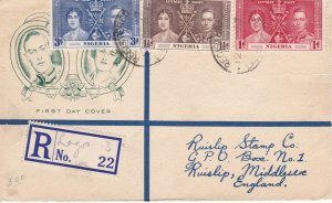 Nigeria # 50-52, King George VI Coronation, First Day Cover,