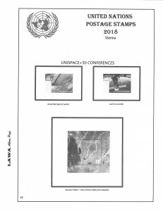 2018 UNITED NATIONS  ISSUES SUPPLEMENT – LAWA Album Pages