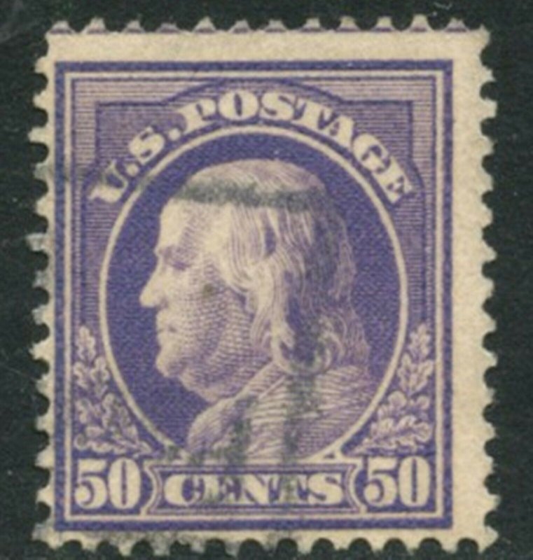US Sc#422 1912 50c Franklin Perf 12 Double-Lined Wmk 191 Fine Used (cd)
