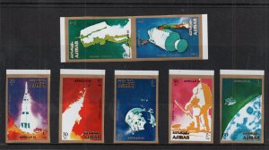 Ajman - 1971 - Apollo 16 IMPERF set of 7 MNH - Mi-1014B-1020B