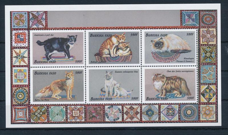 [30141] Burkina Faso 1999 Animals Cats MNH Sheet